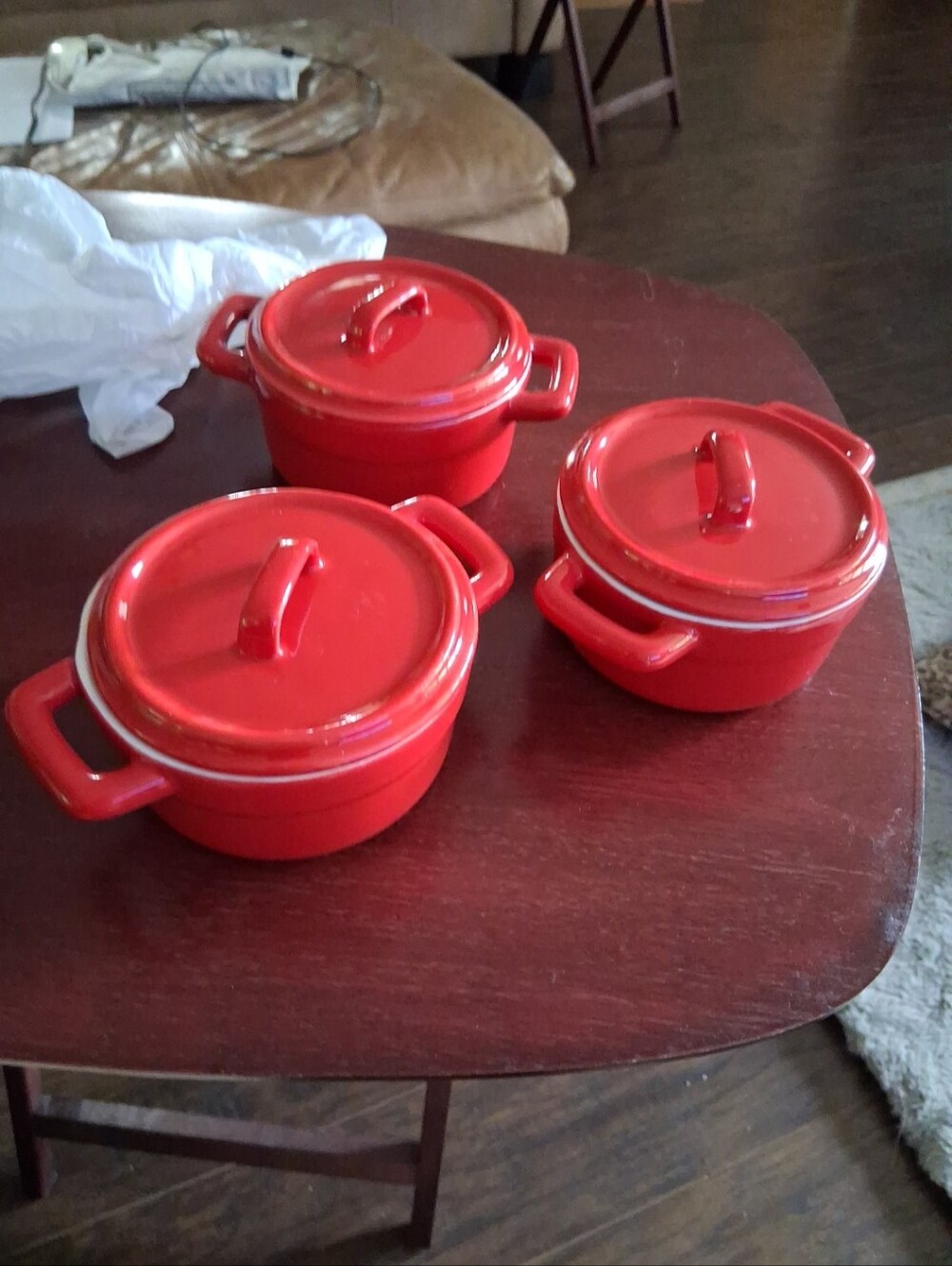 Pier 1 One Red Stoneware Dishr X3 Red Stoneware Dish with Lid Single Serve